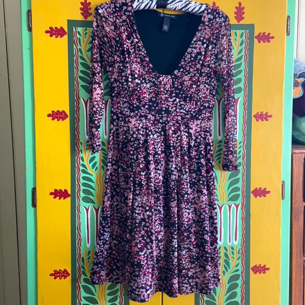 Black floral dress S